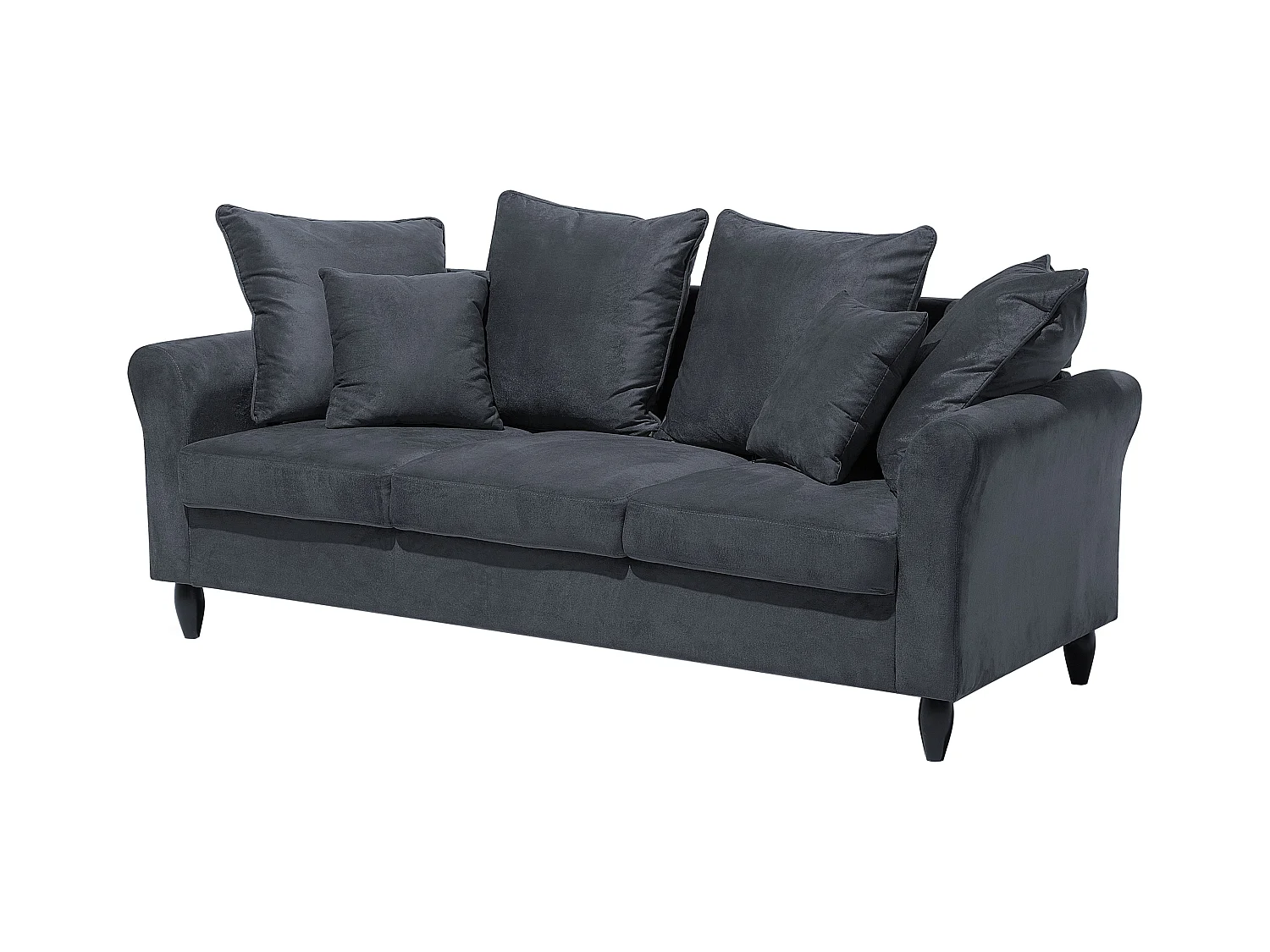 Dreisitzer Sofa Polstersofa Samtstoff grau modern 3er Couch Bornholm