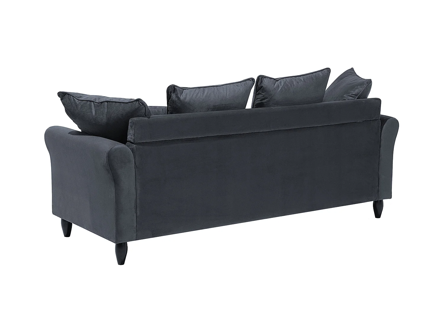 Dreisitzer Sofa Polstersofa Samtstoff grau modern 3er Couch Bornholm