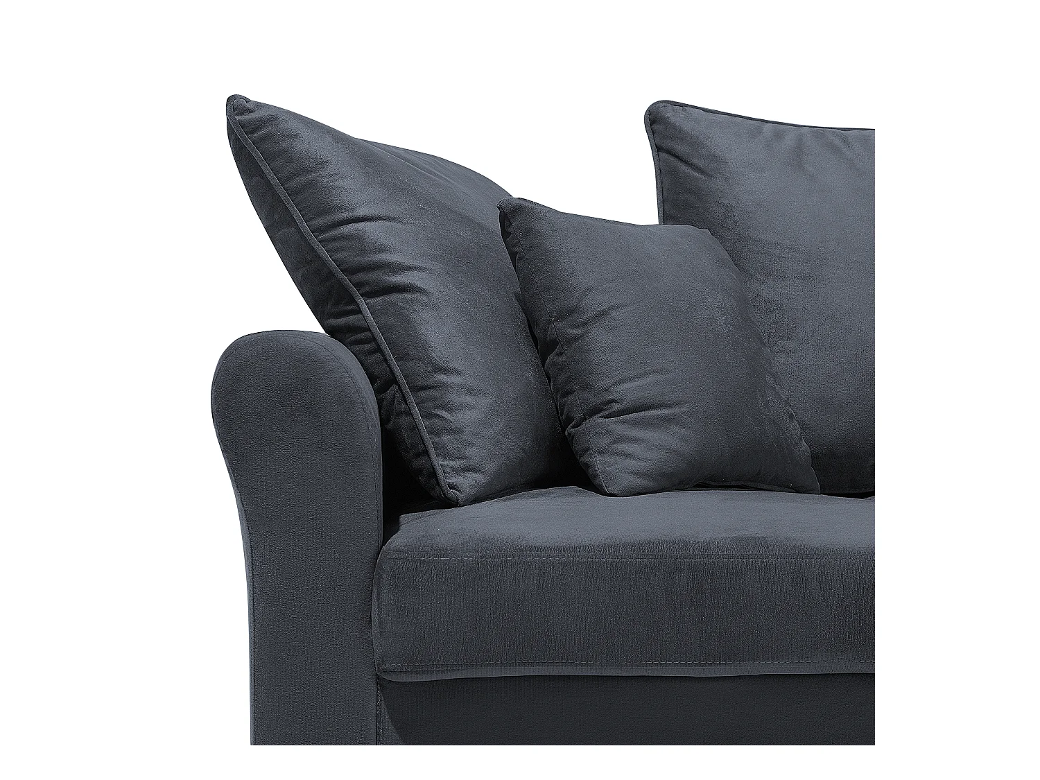 Dreisitzer Sofa Polstersofa Samtstoff grau modern 3er Couch Bornholm