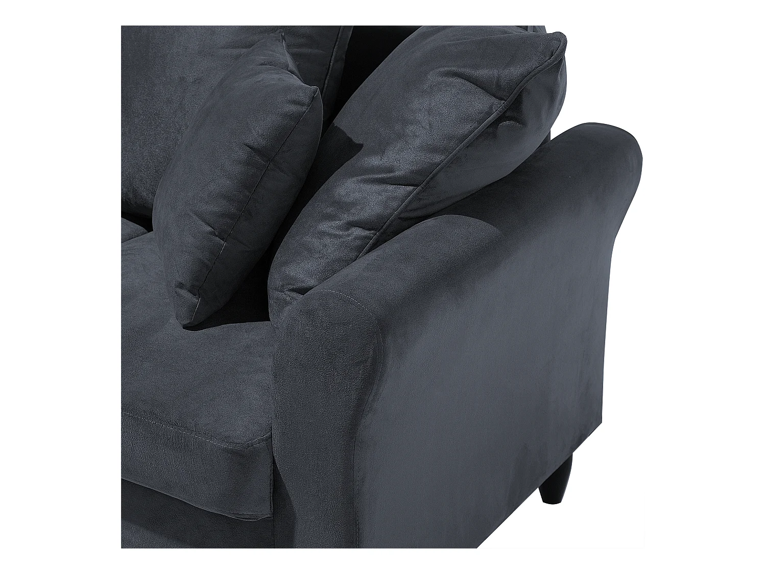 Dreisitzer Sofa Polstersofa Samtstoff grau modern 3er Couch Bornholm