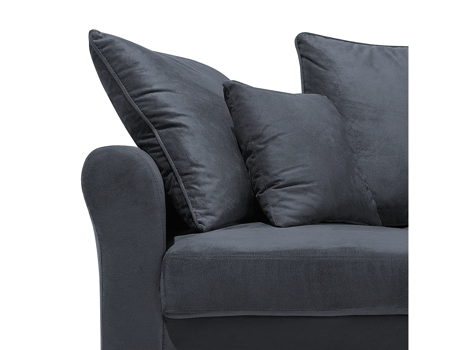 Canapé 3 places BORNHOLM Velours Gris foncé