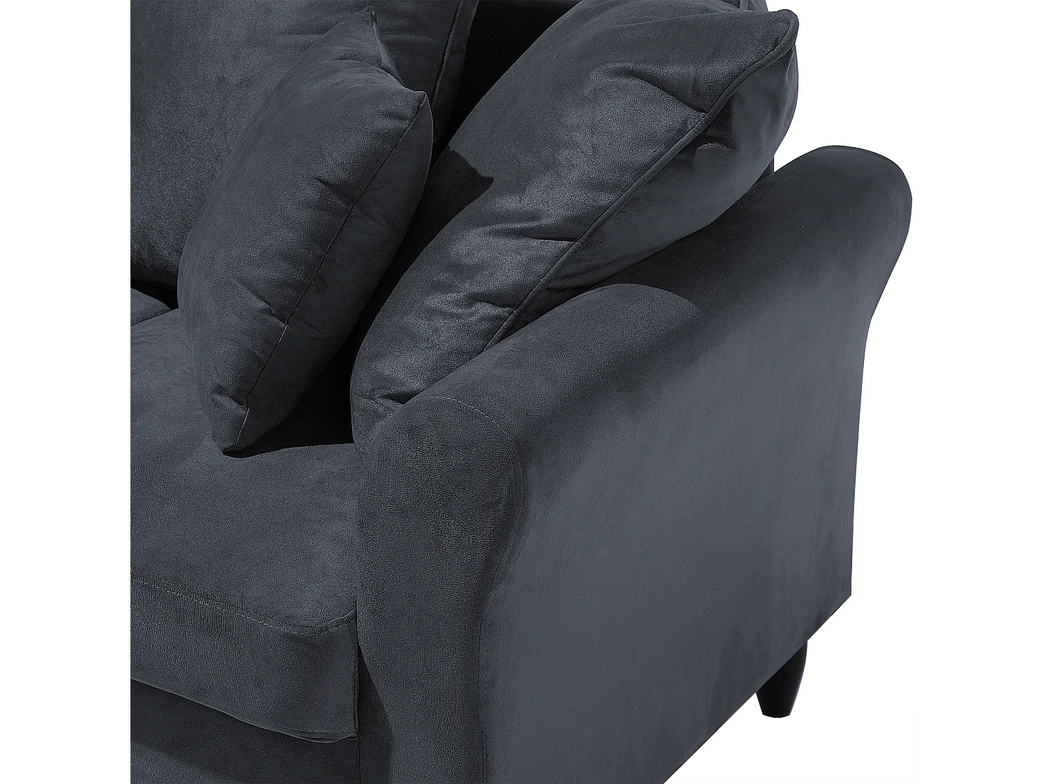 Canapé 3 places BORNHOLM Velours Gris foncé