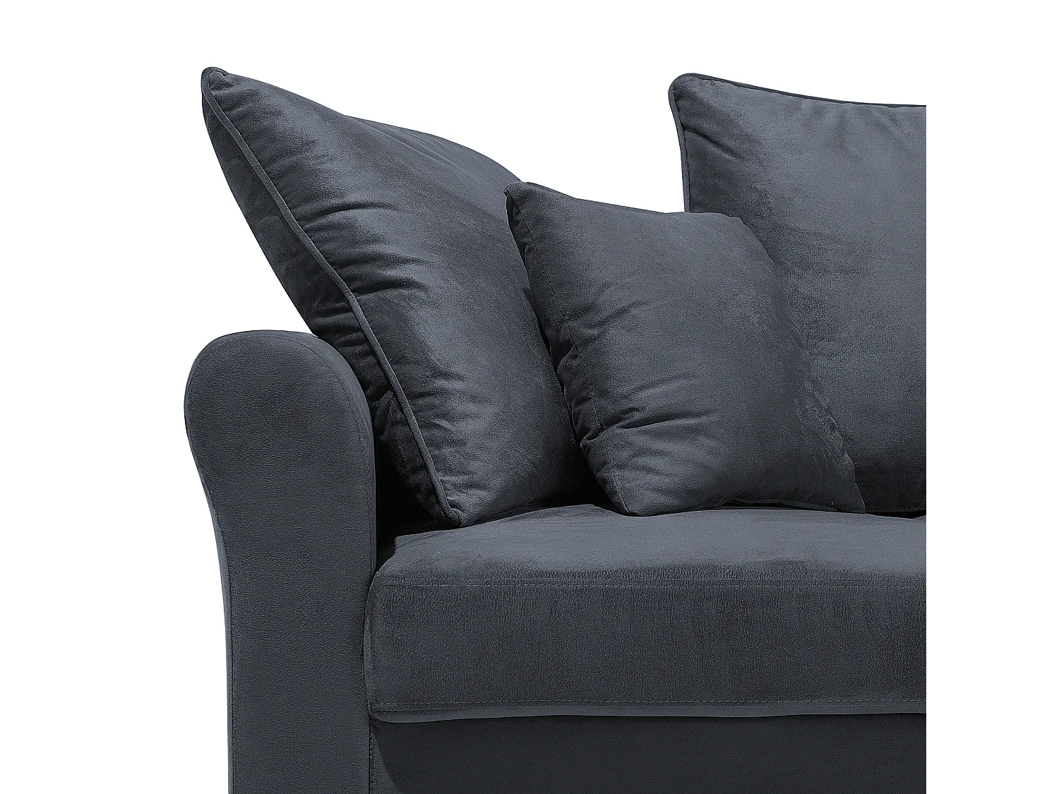 Canapé 3 places BORNHOLM Velours Gris foncé