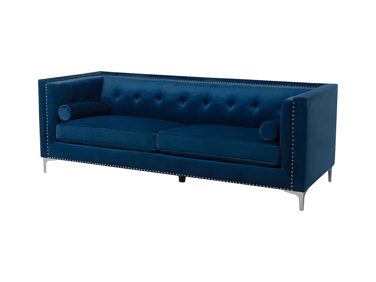 Bank AVALDSENES Fluweel Marineblauw 3-zitter