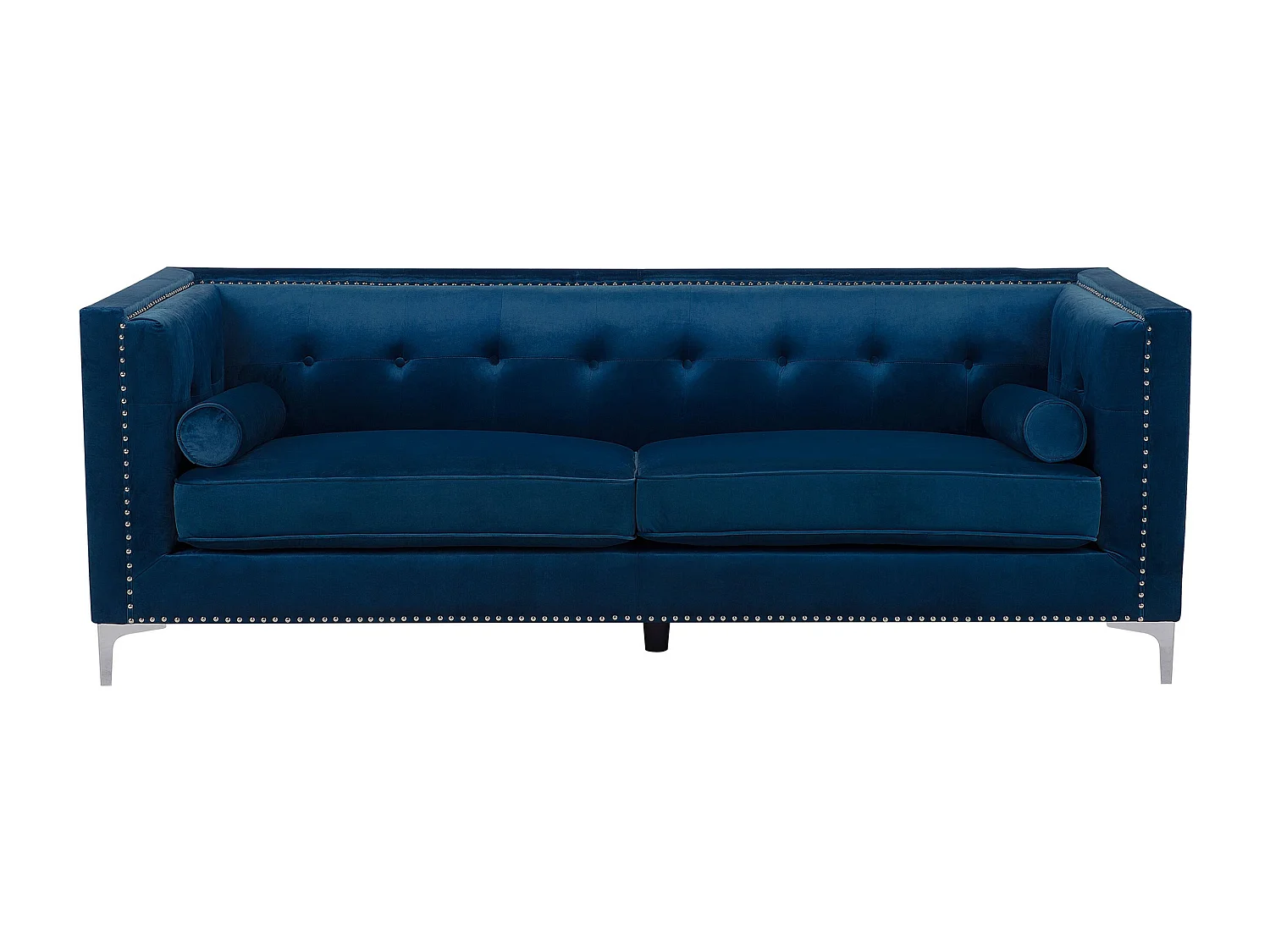 Divano AVALDSENES Velluto Blu marino 3 posti