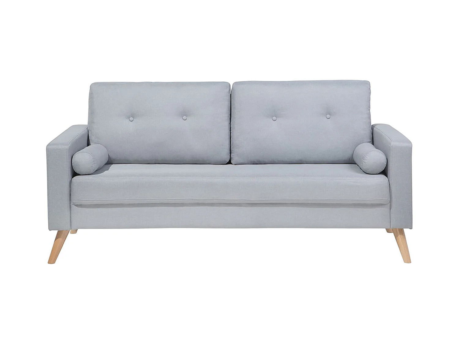Canapé 2 places KALMAR Tissu Gris clair