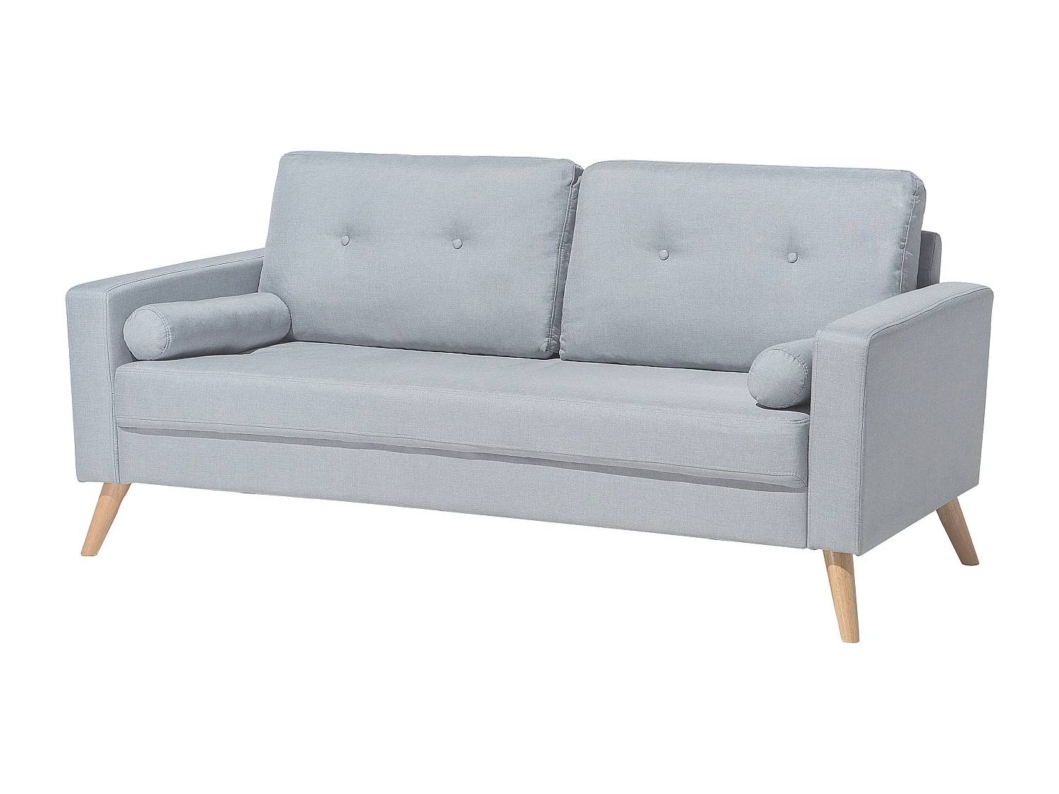 Canapé 2 places KALMAR Tissu Gris clair