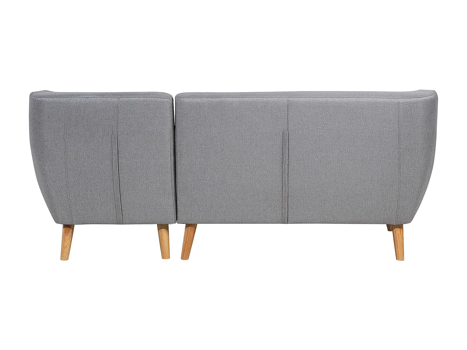 3-Sitzer Ecksofa mit Armlehnen Stoff Grau Knopfheftung Holzgestell Retro Motala