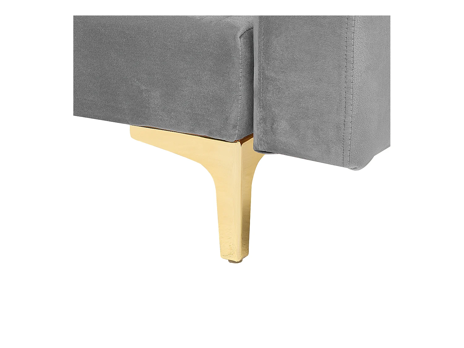 Modulaire hoekslaapbank ABERDEEN Fluweel Grijs Met ottomaan 4-zitter Linkerzijde