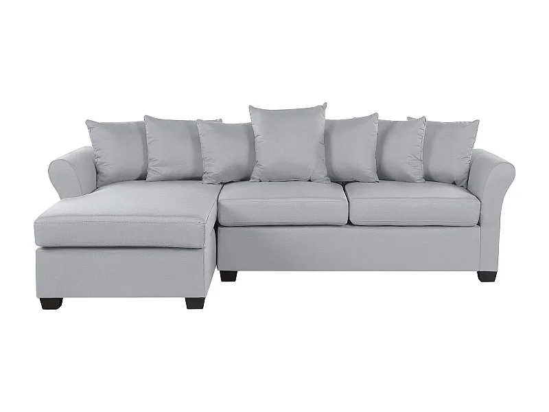 - Canapé d'Angle - Vikna - Côté Droit, en Tissu, Gris Clair