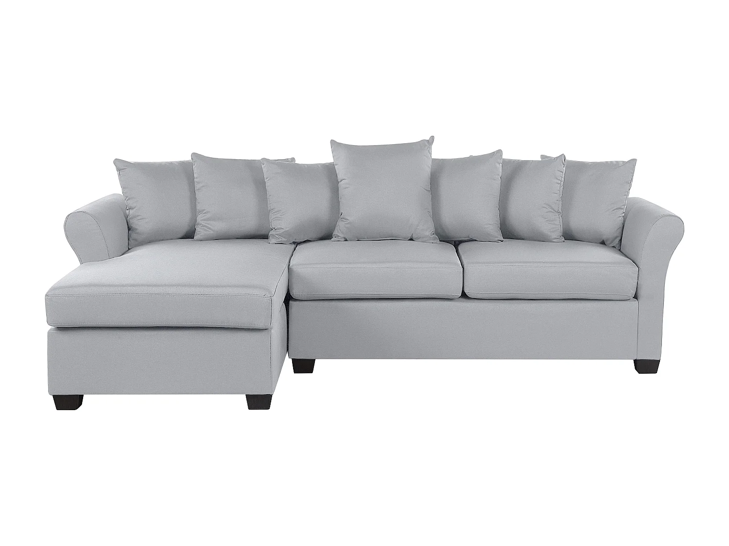 - Canapé d'Angle - Vikna - Côté Droit, en Tissu, Gris Clair