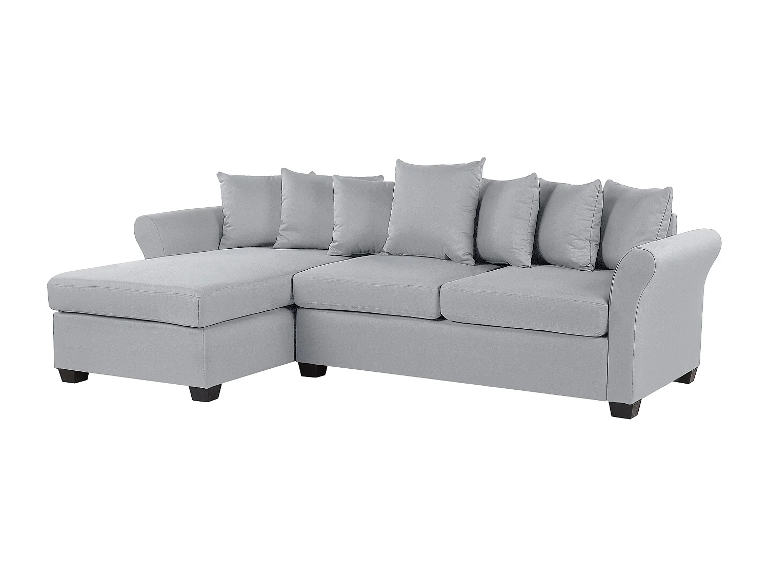 - Canapé d'Angle - Vikna - Côté Droit, en Tissu, Gris Clair