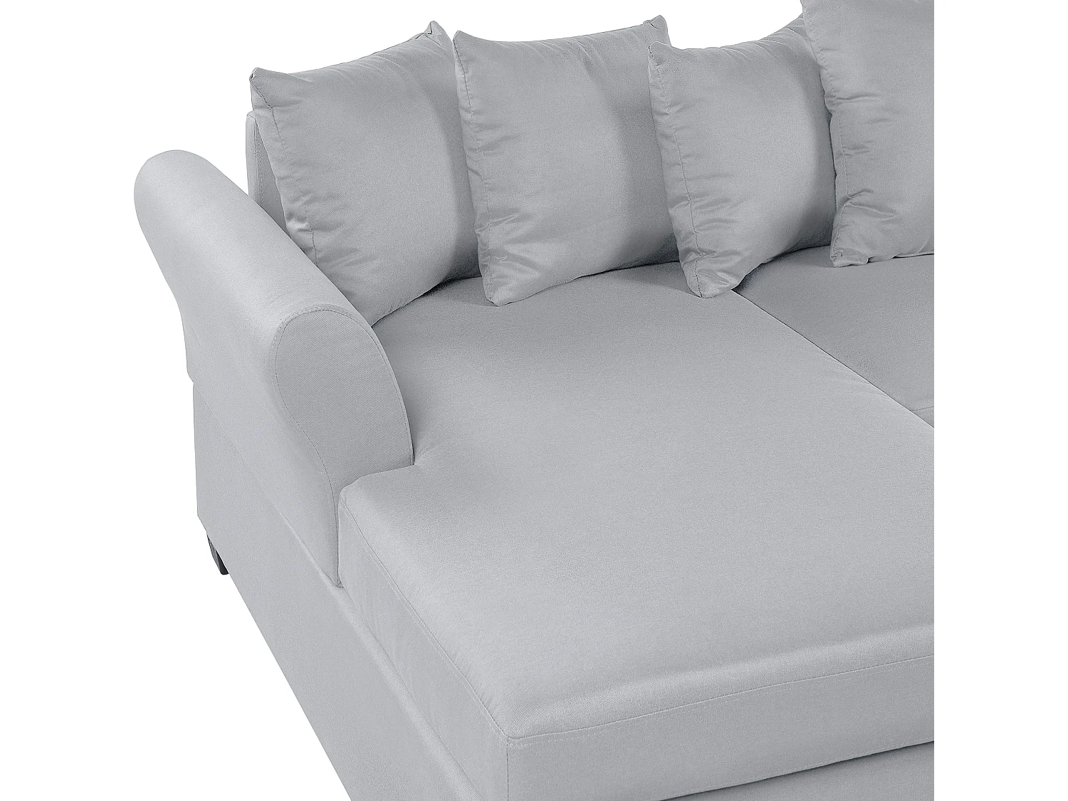 - Canapé d'Angle - Vikna - Côté Droit, en Tissu, Gris Clair