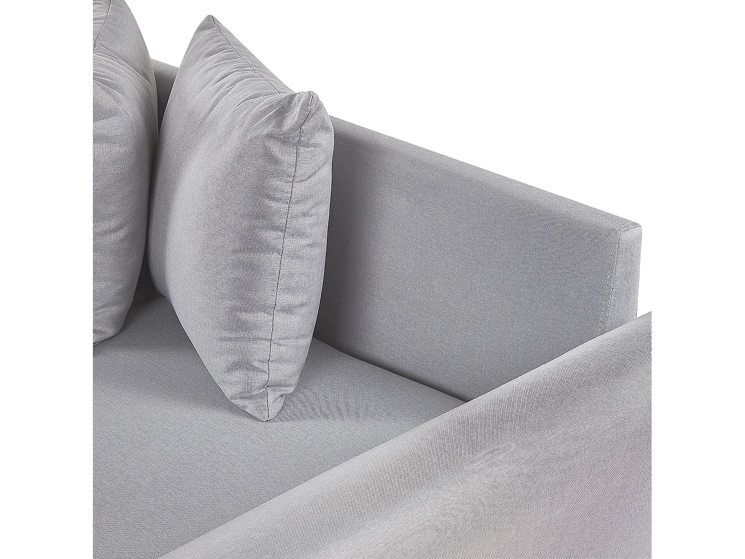 - Canapé d'Angle - Vikna - Côté Droit, en Tissu, Gris Clair