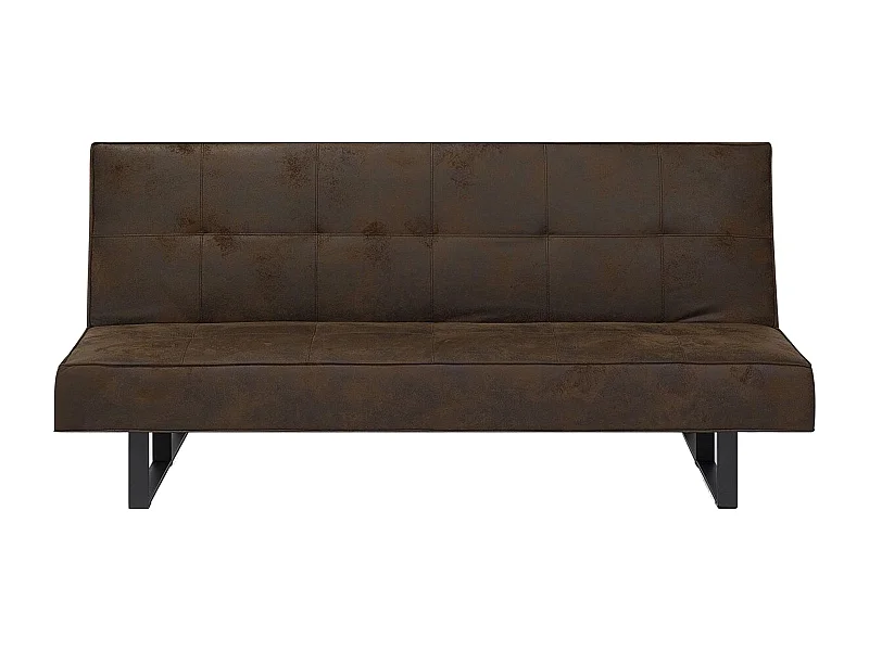 Sofá cama DERBY Piel sintética Marrón dorado 3 plazas