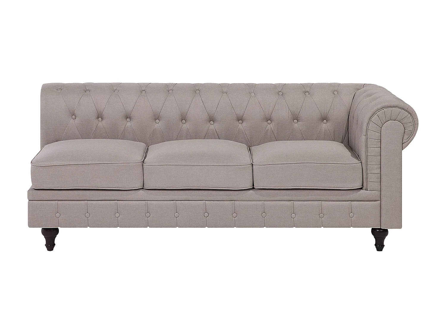 Sofá de canto CHESTERFIELD Tecido Creme 6 lugares à direita