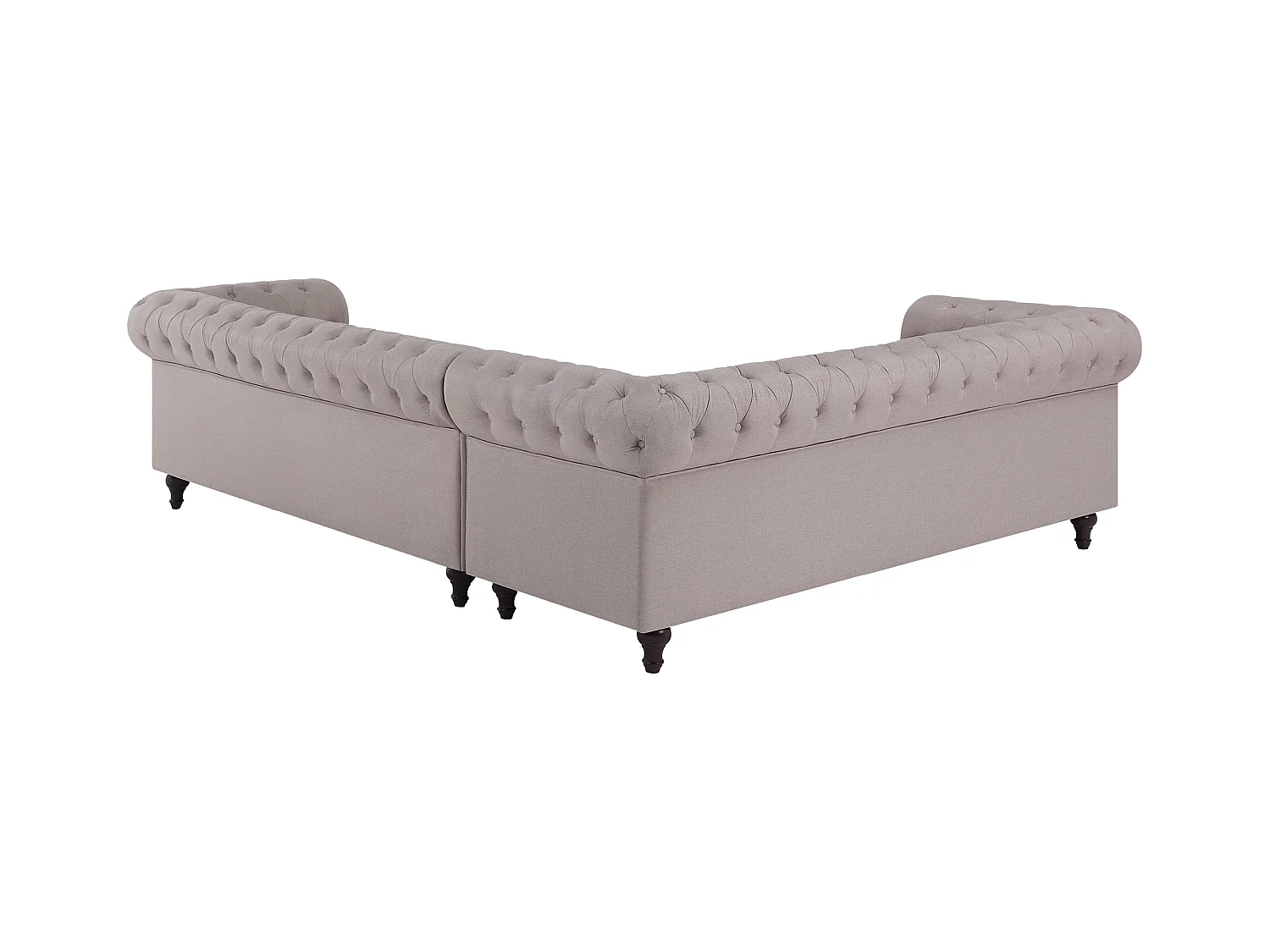 Narożnik CHESTERFIELD Beżowy dla 6 osób Prawostronny