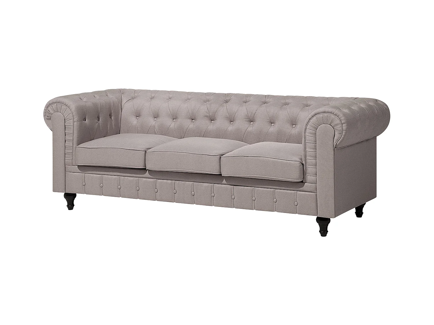 Narożnik CHESTERFIELD Beżowy dla 6 osób Prawostronny