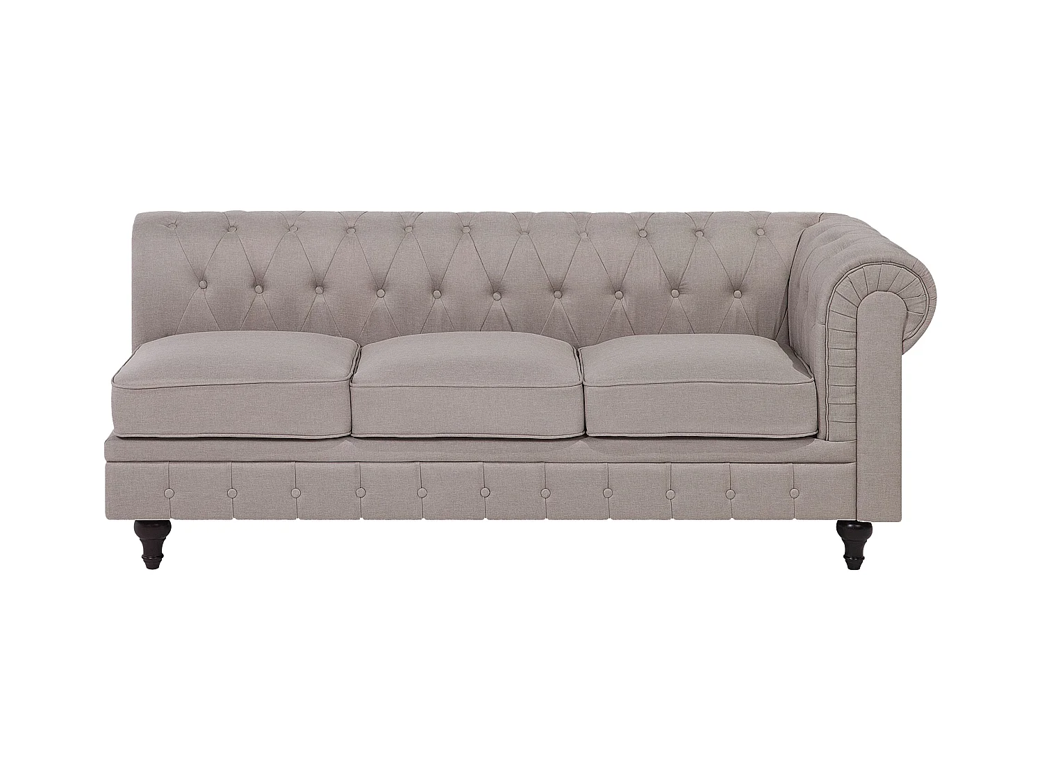 Narożnik CHESTERFIELD Beżowy dla 6 osób Prawostronny