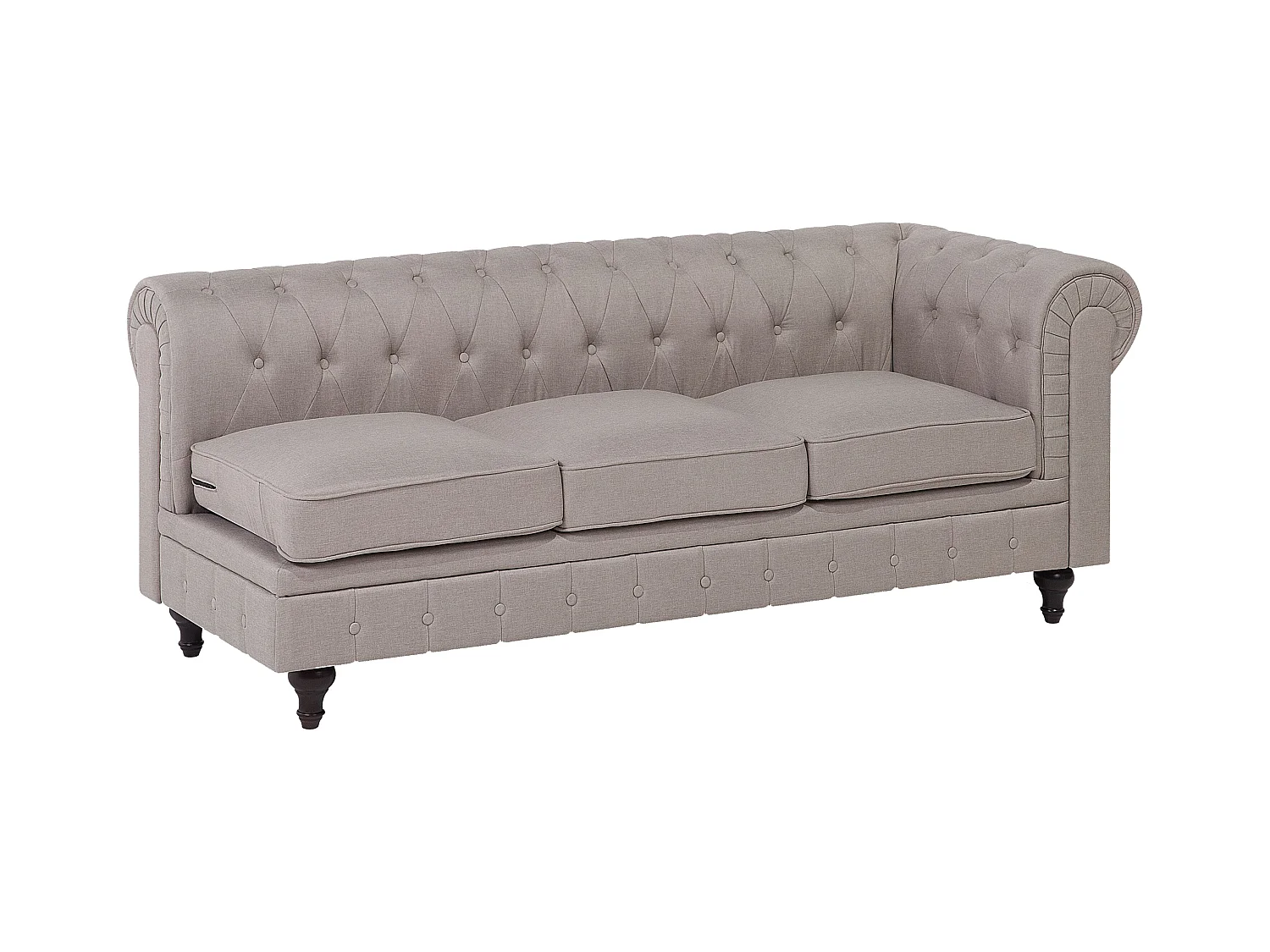 Narożnik CHESTERFIELD Beżowy dla 6 osób Prawostronny