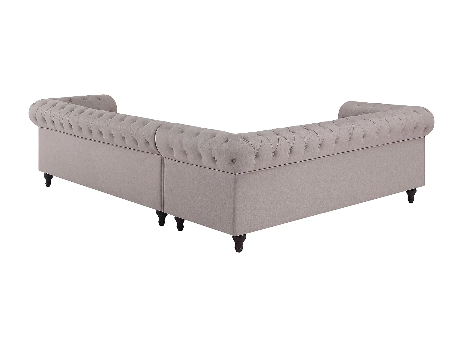 Canapé d'angle CHESTERFIELD Tissu Beige 6 places Côté droit
