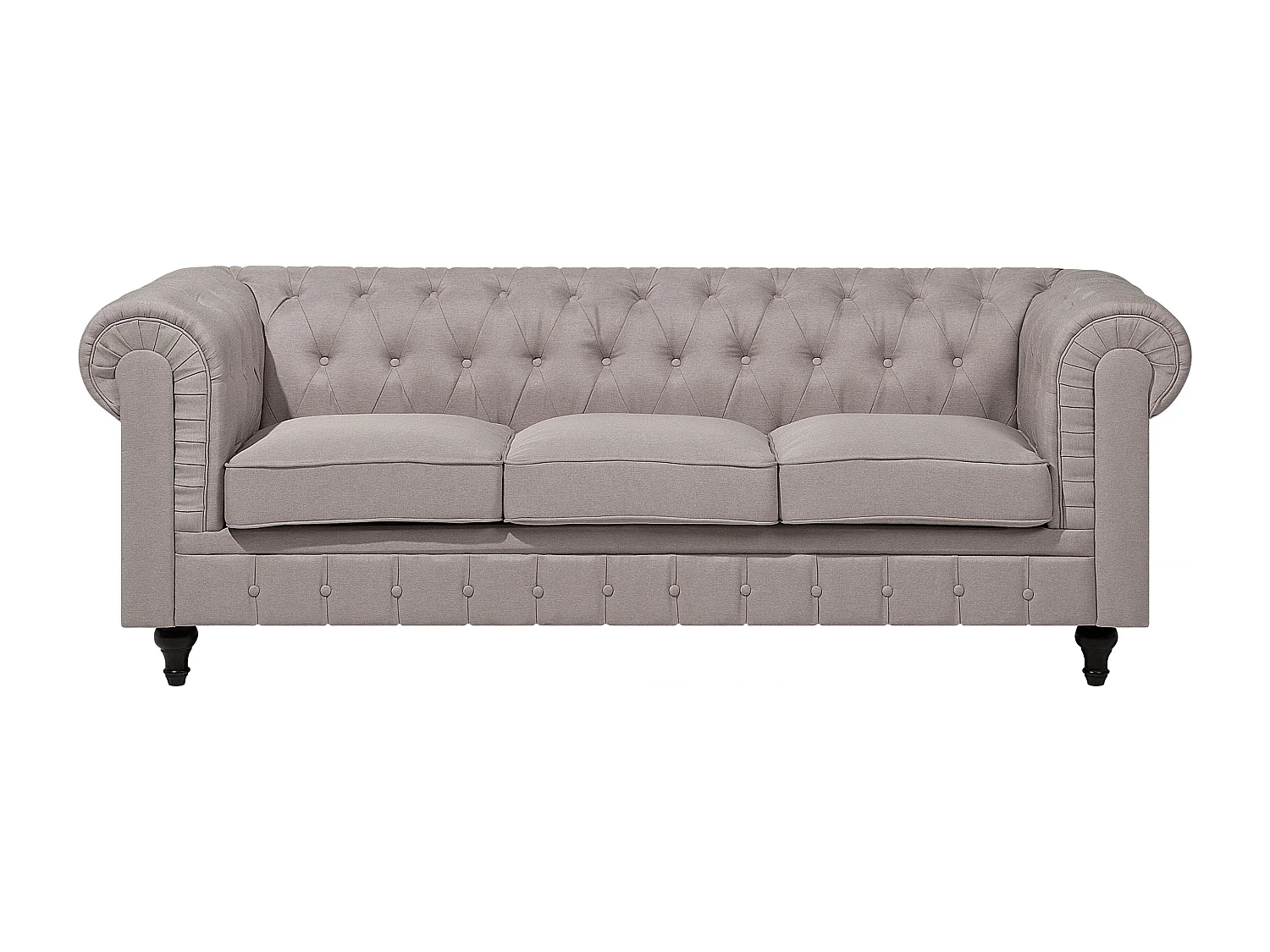 Canapé d'angle CHESTERFIELD Tissu Beige 6 places Côté droit