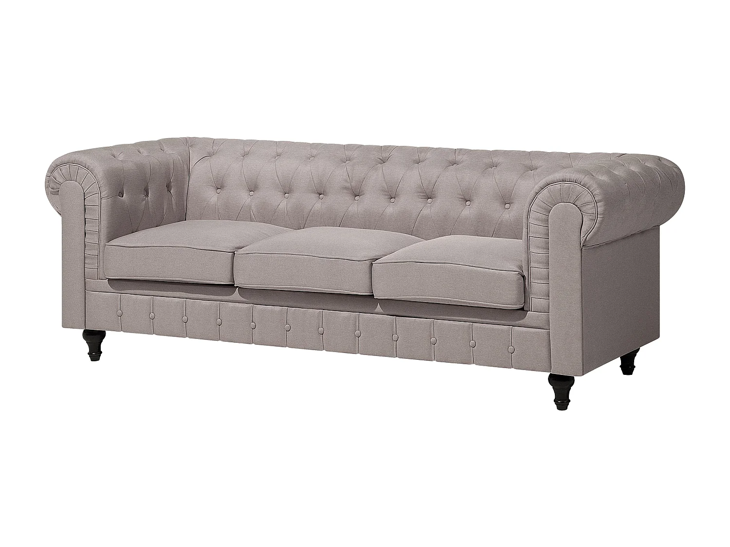Canapé d'angle CHESTERFIELD Tissu Beige 6 places Côté droit