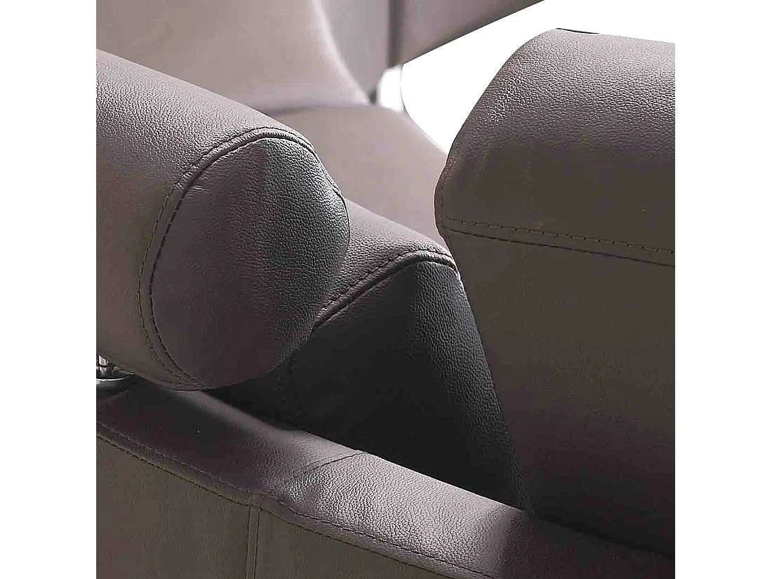 Sofa Halbkreis Leder braun verstellbare Kopfstützen mit Ottomane Modern Rotunde