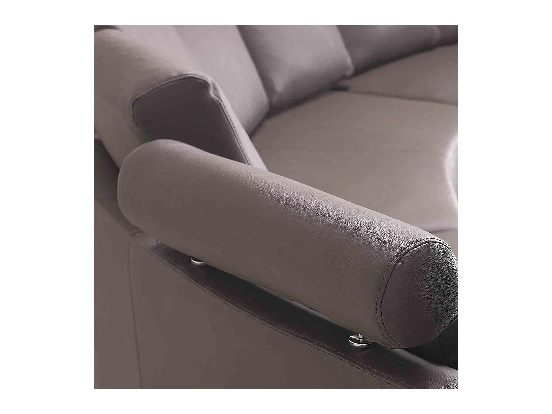 Sofa Halbkreis Leder braun verstellbare Kopfstützen mit Ottomane Modern Rotunde