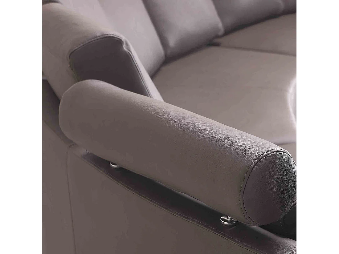 Halfronde bank ROTUNDE Leer Bruin 7-zitter