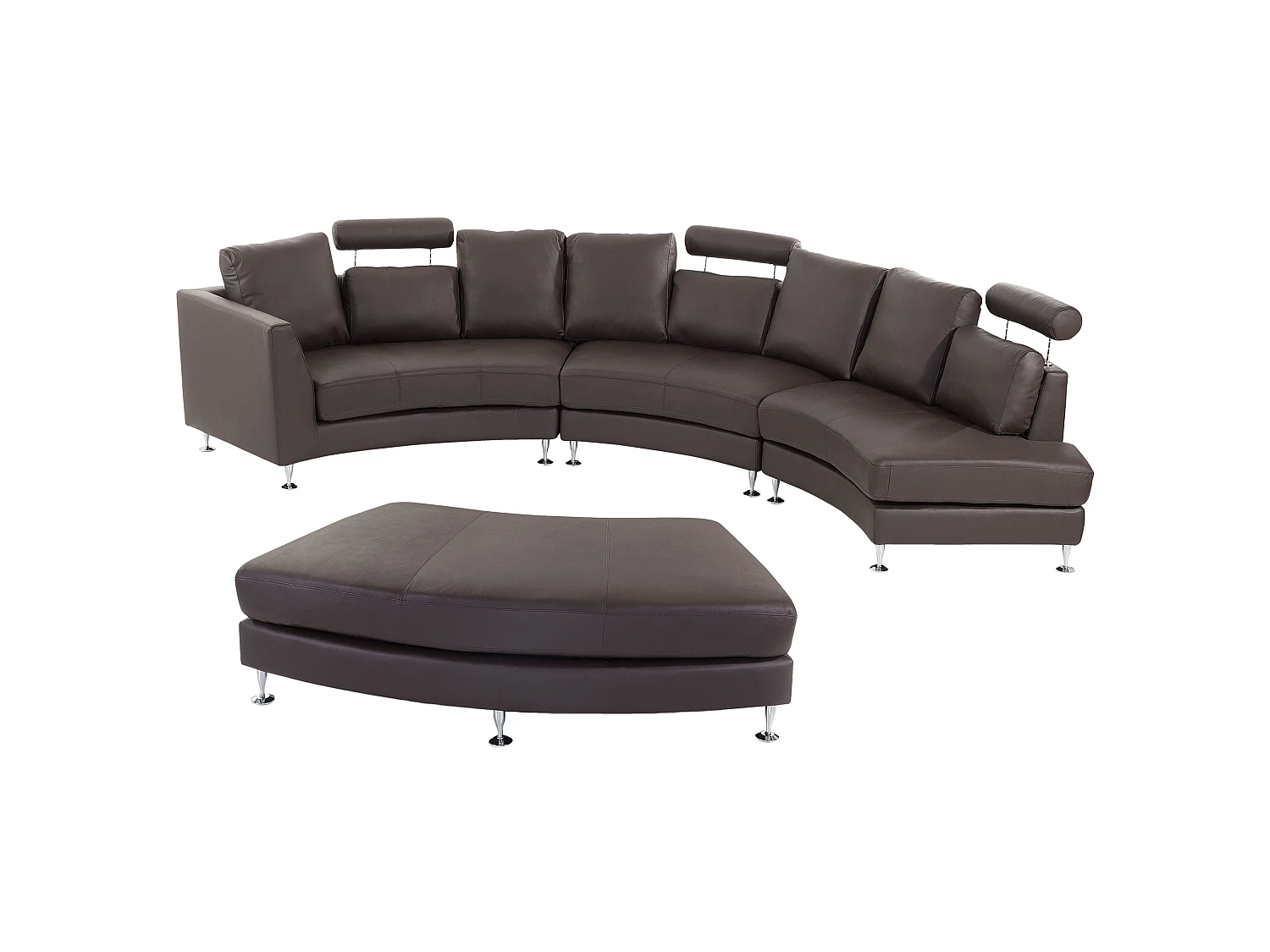 Halfronde bank ROTUNDE Leer Bruin 7-zitter