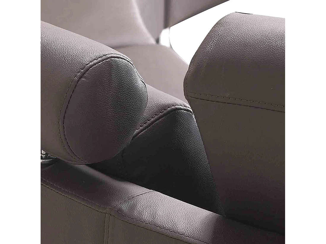 Sofá curvo ROTUNDE Piel Marrón 7 plazas