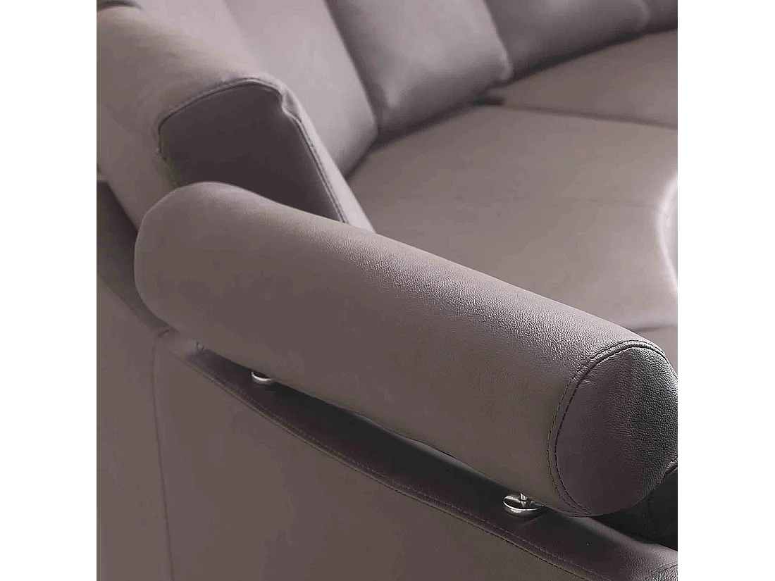 Sofá curvo ROTUNDE Piel Marrón 7 plazas