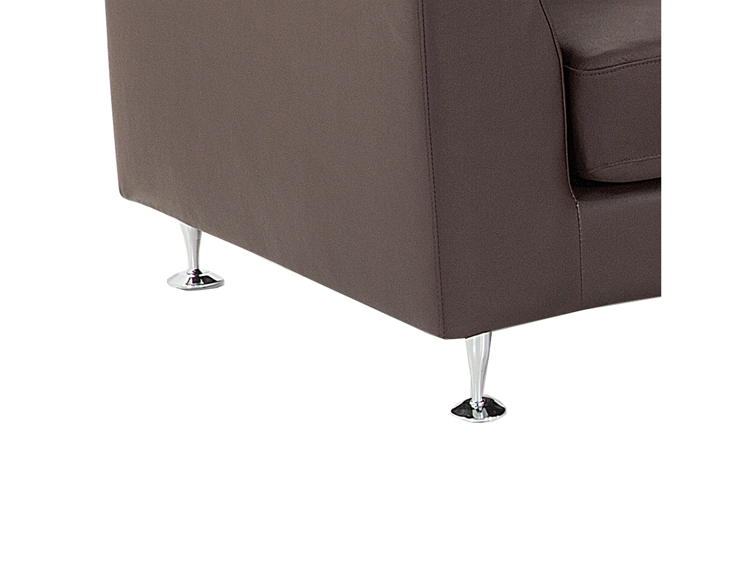 Sofá curvo ROTUNDE Piel Marrón 7 plazas