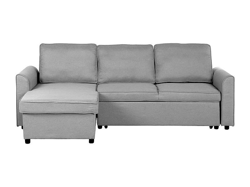 Modernes Ecksofa mit Stauraum Polsterbezug hellgrau rechtsseitig Nesna