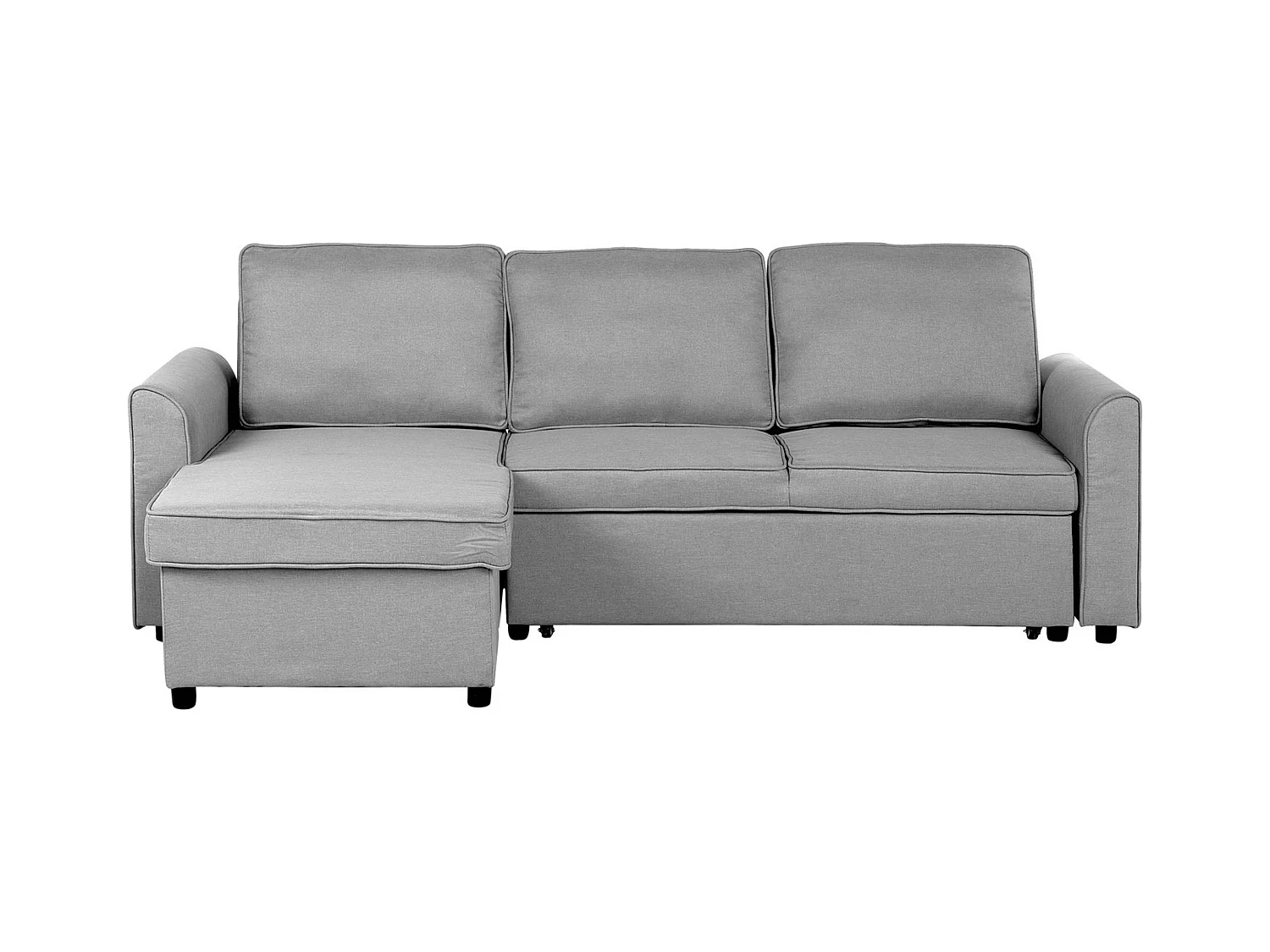 - Canapé Angle à gauche - Nesna - Avec Rangement, Tissu, Gris Clair