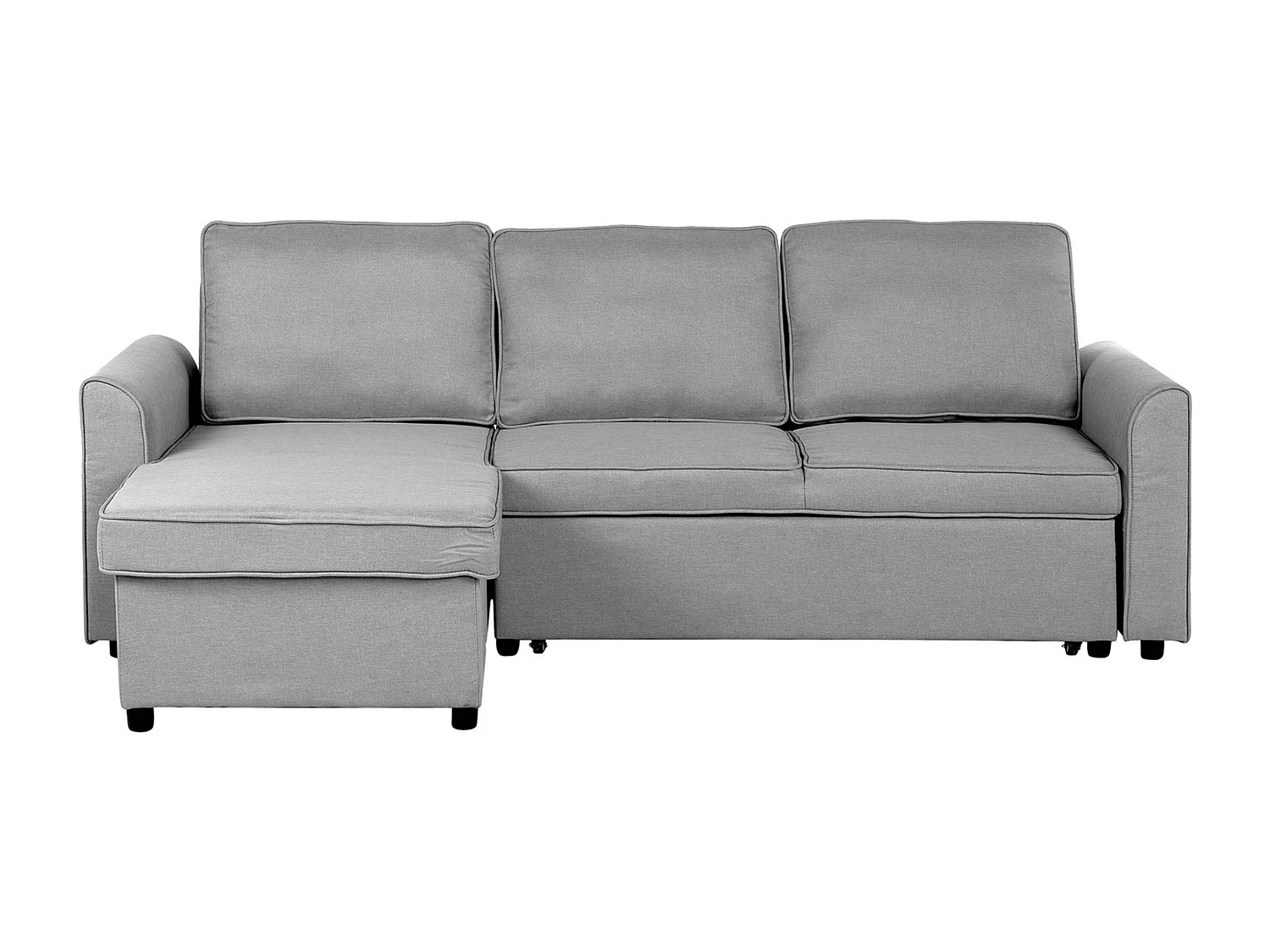 - Canapé Angle à gauche - Nesna - Avec Rangement, Tissu, Gris Clair