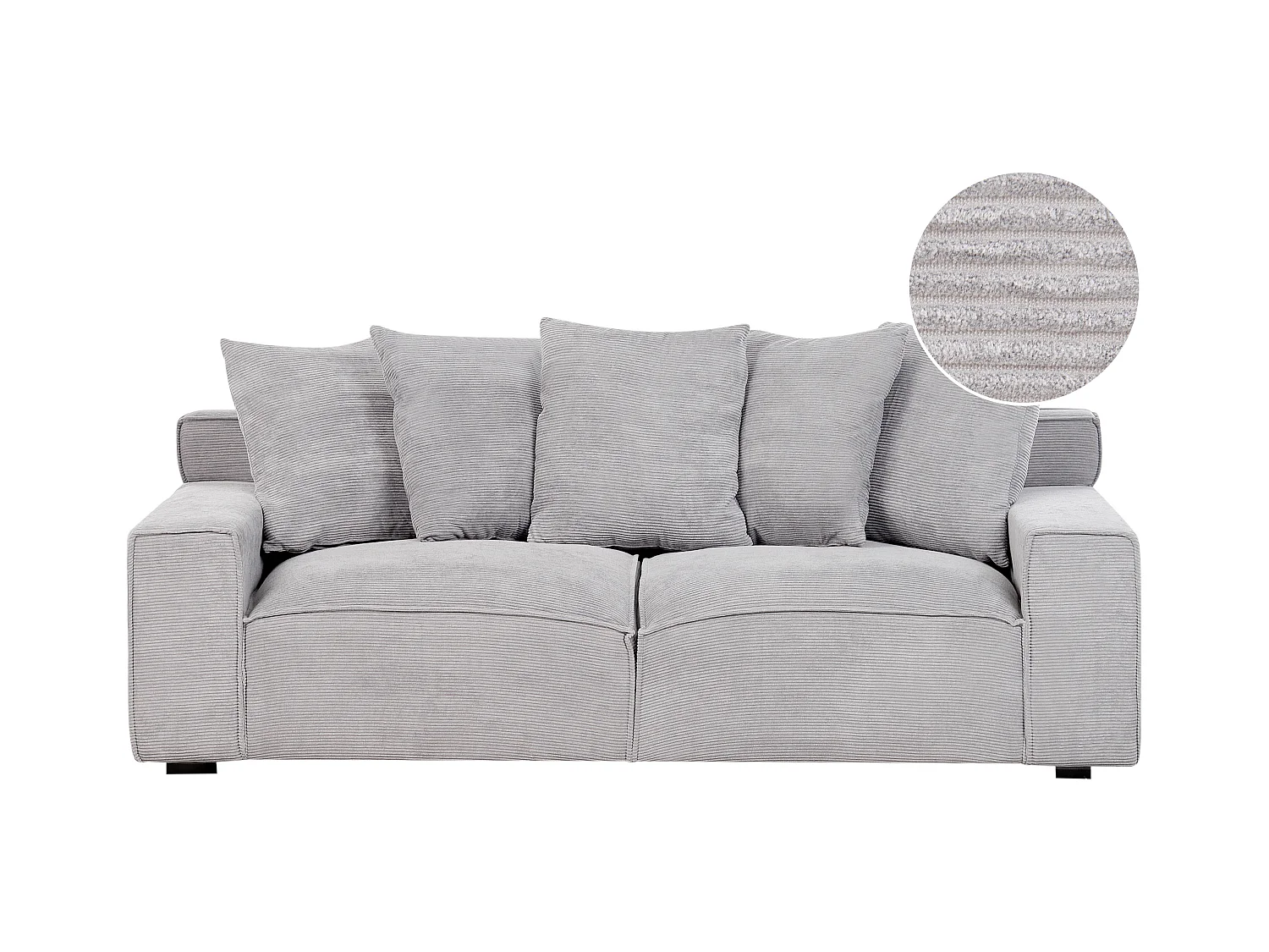 Sofa VISKAN Cord Hellgrau 3-Sitzer