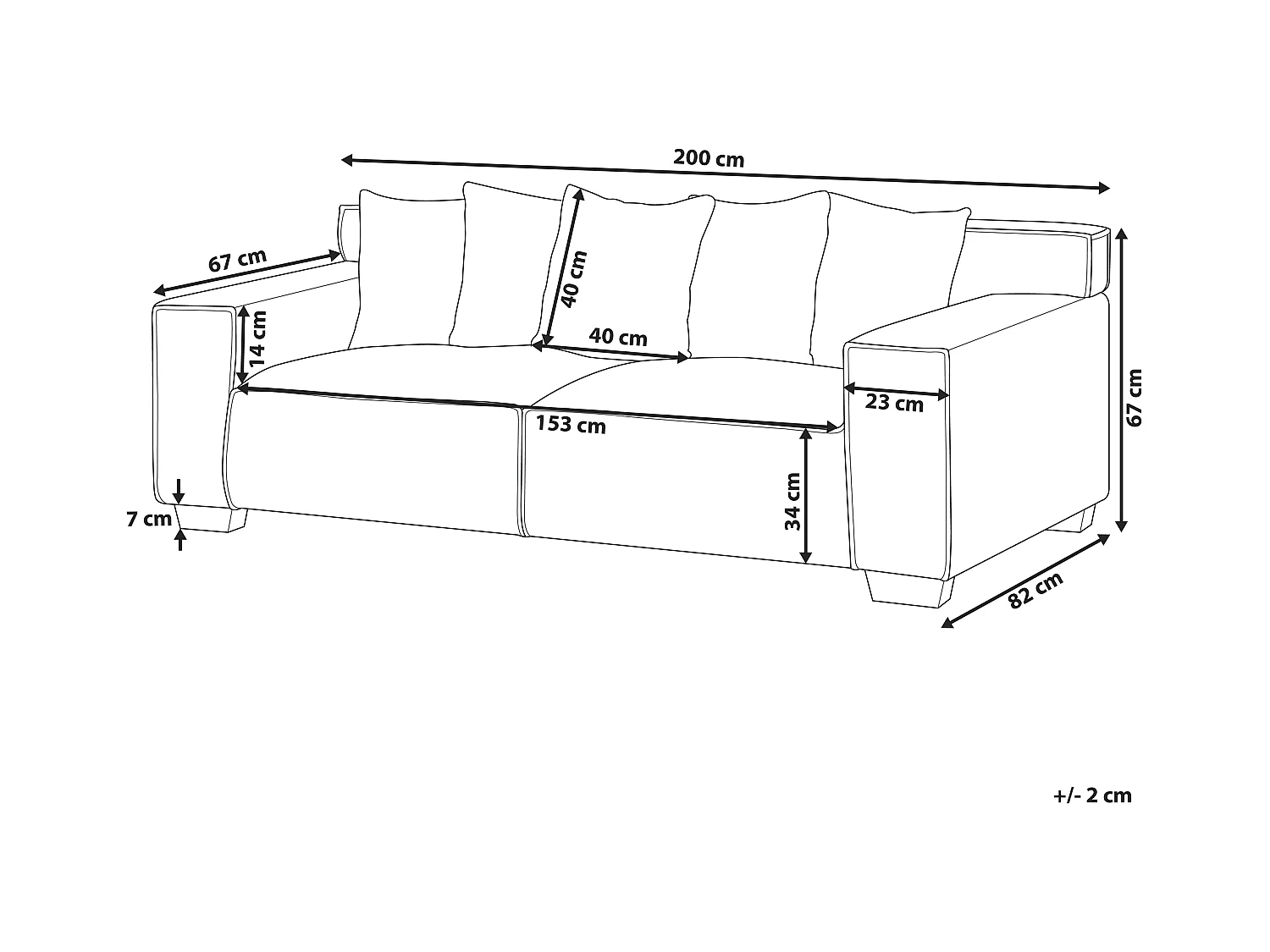Sofa VISKAN Cord Hellgrau 3-Sitzer