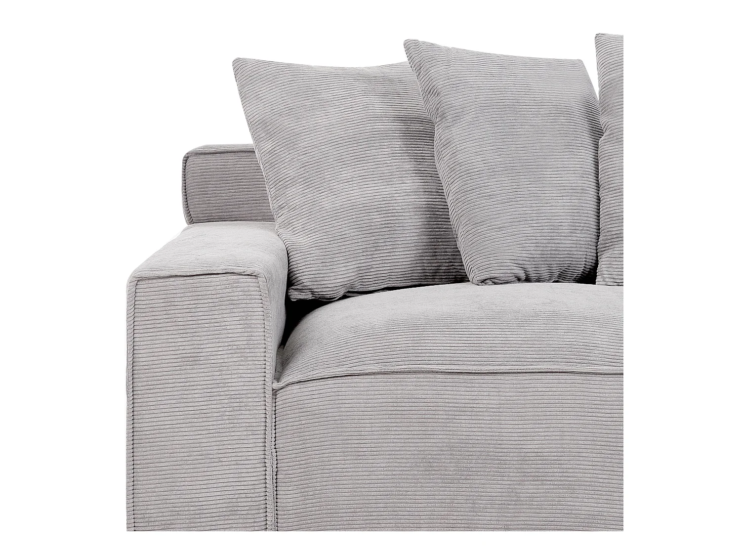 Sofa VISKAN Cord Hellgrau 3-Sitzer