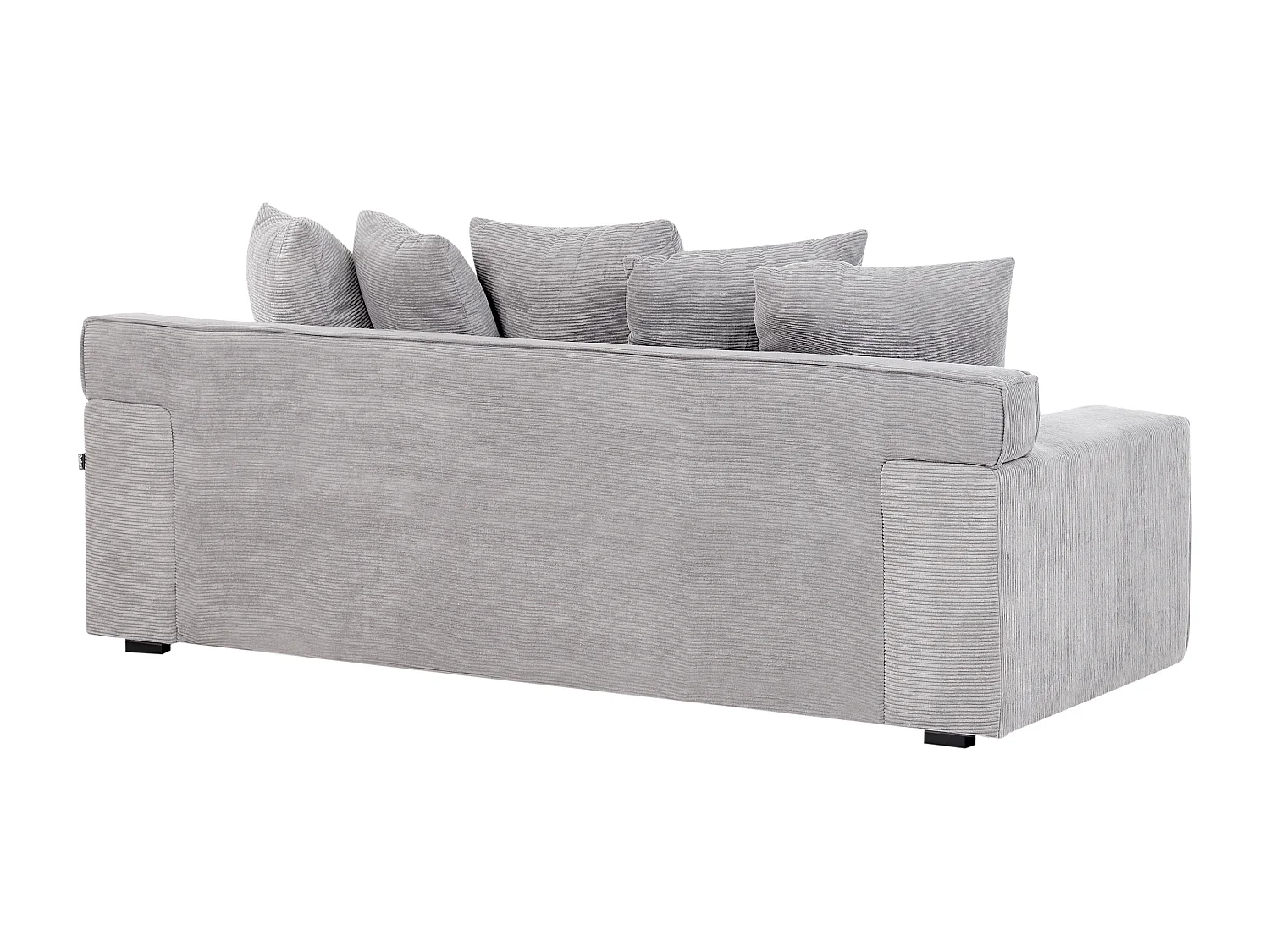 Canapé 3 places VISKAN Velours côtelé Gris clair