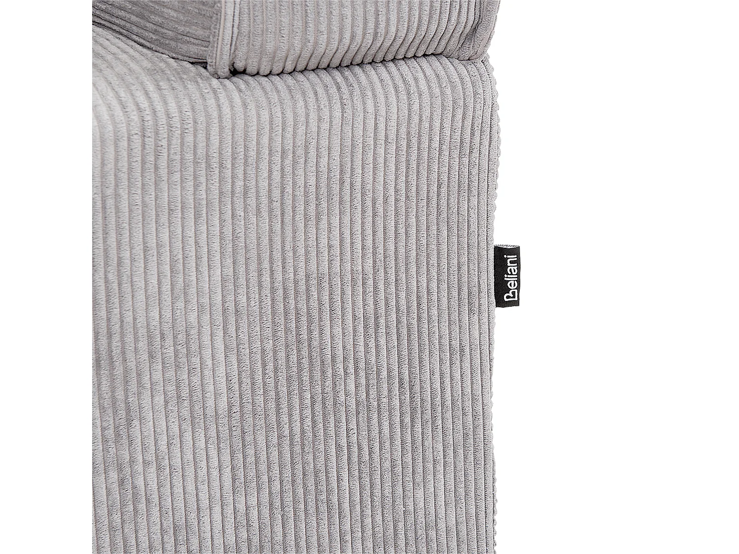 Canapé 3 places VISKAN Velours côtelé Gris clair