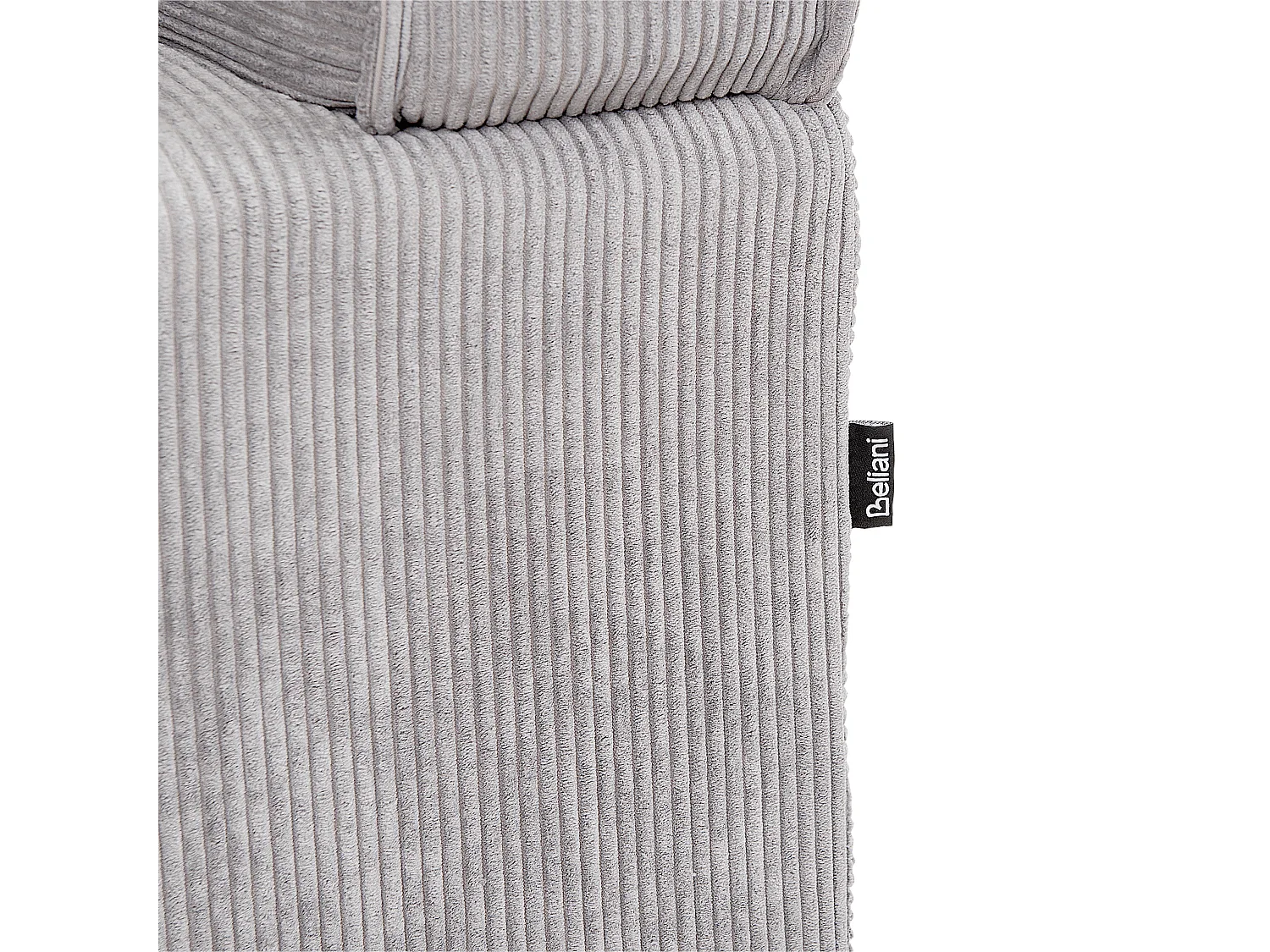 Canapé 3 places VISKAN Velours côtelé Gris clair