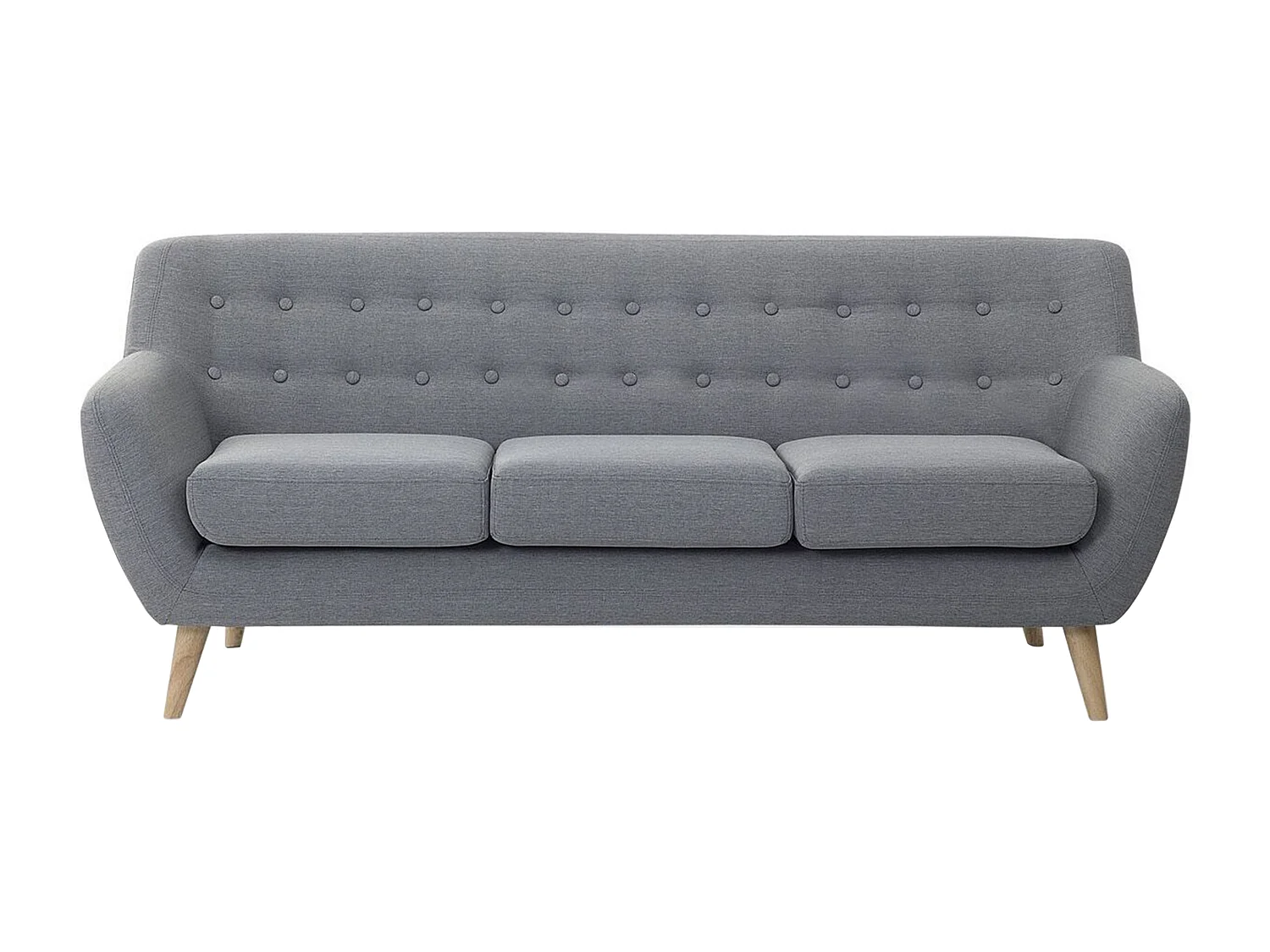 Sofa MOTALA Stoff Hellgrau 3-Sitzer