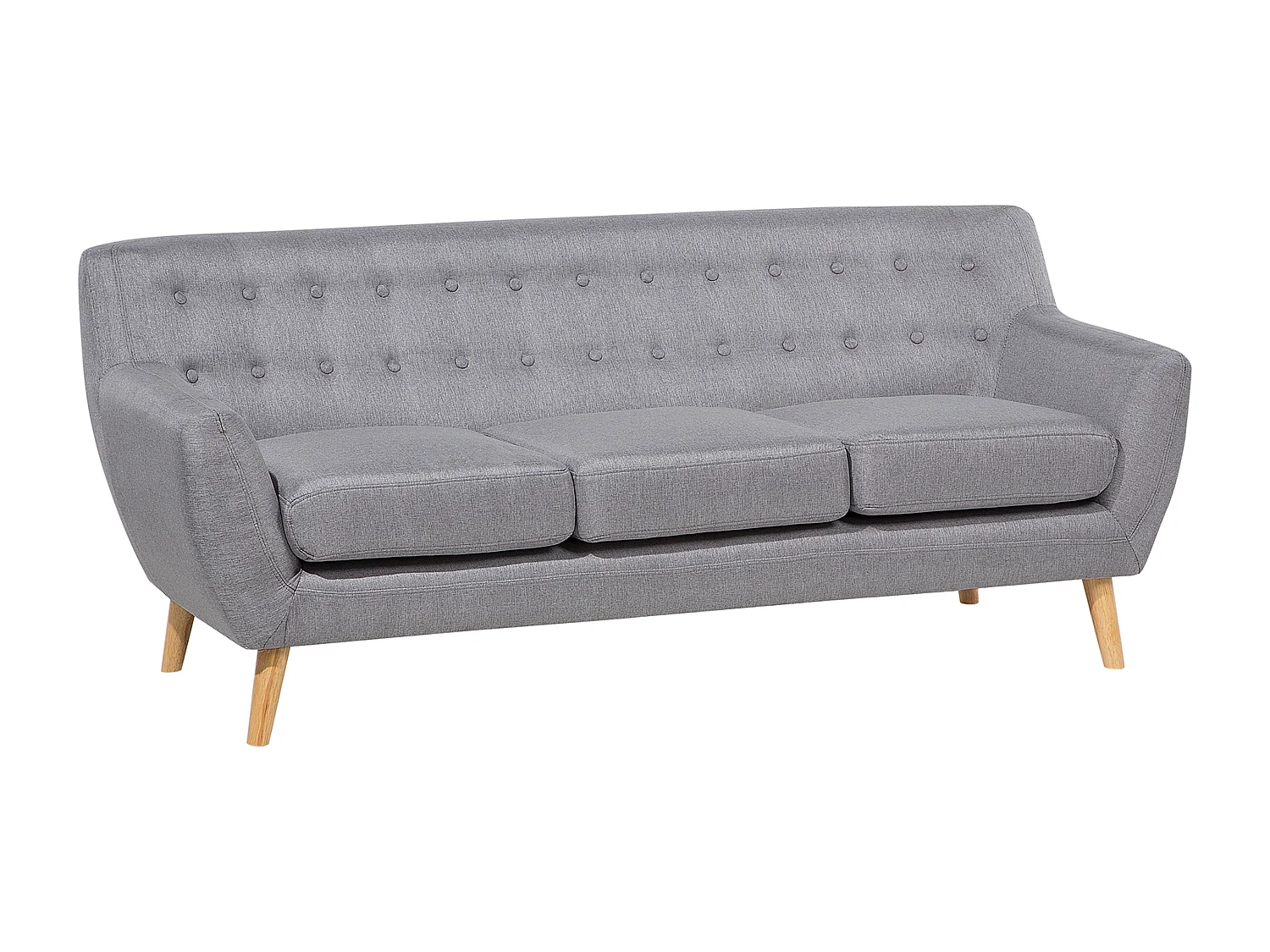 Sofa MOTALA Stoff Hellgrau 3-Sitzer