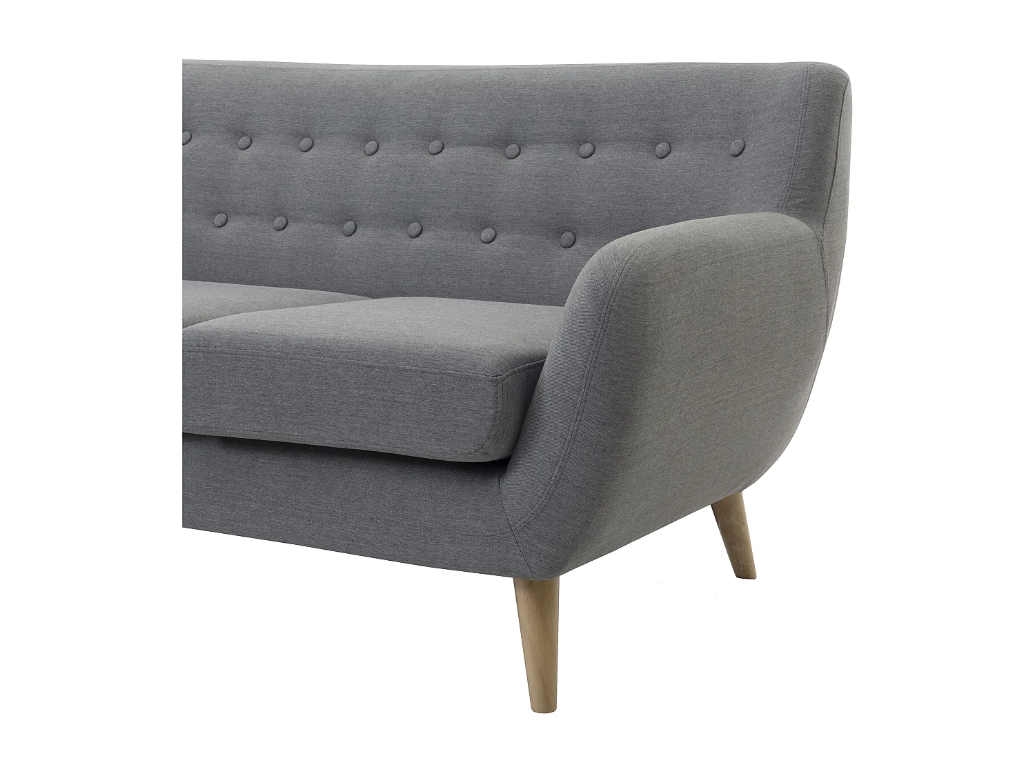 Sofa MOTALA Stoff Hellgrau 3-Sitzer