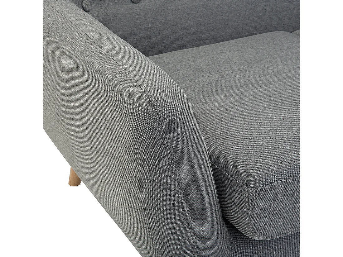 Sofa MOTALA Stoff Hellgrau 3-Sitzer