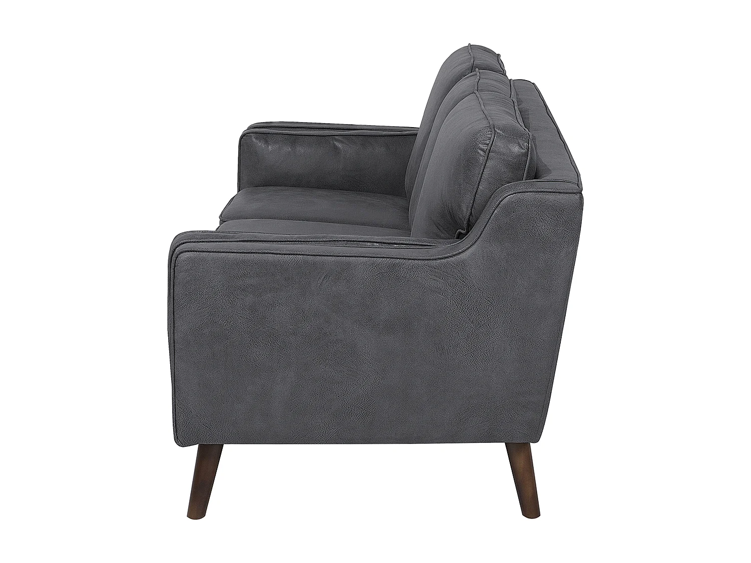 Modernes Sofa in Lederoptik in Grau Couch 3-Sitzer Lokka