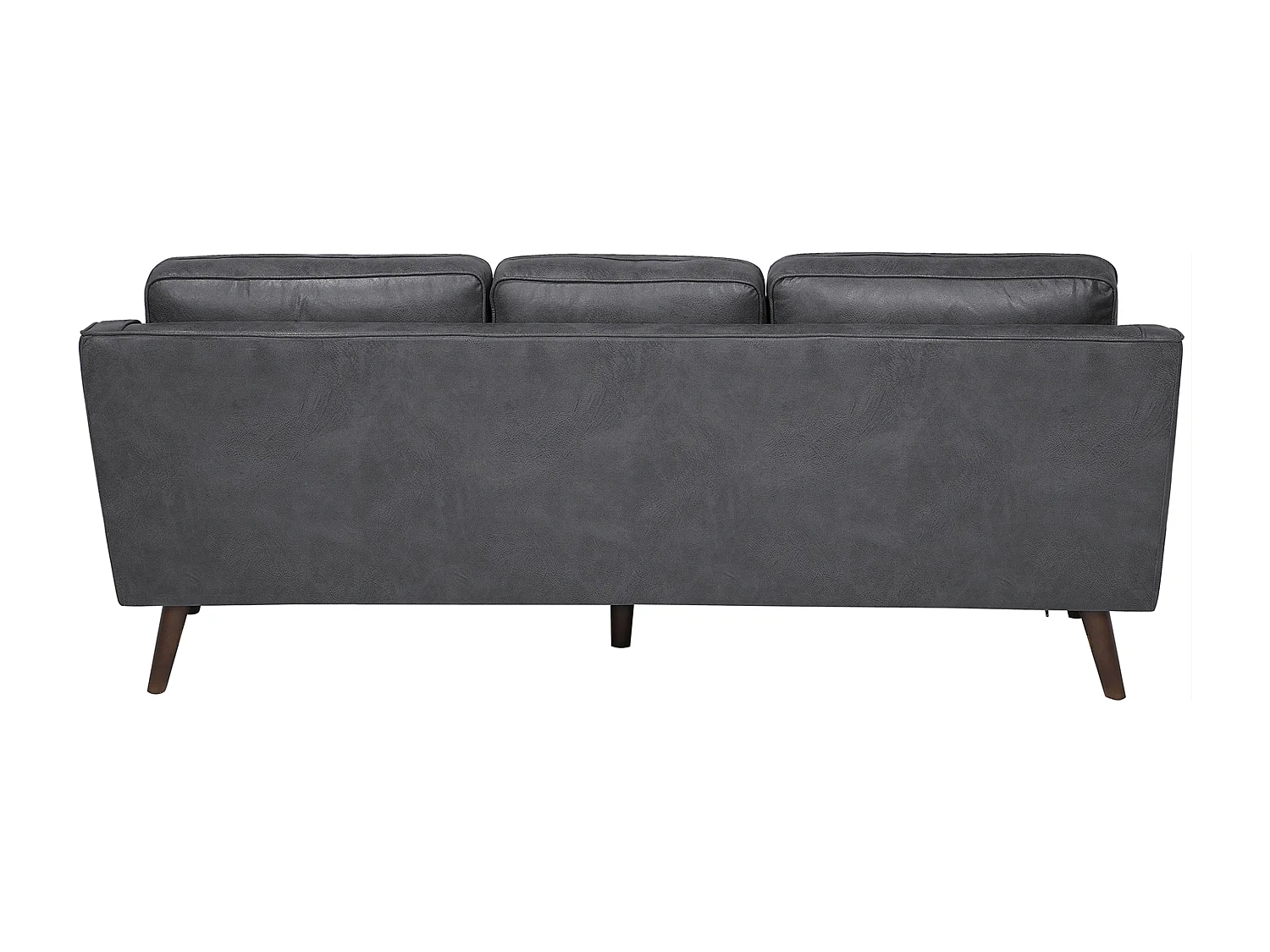 Modernes Sofa in Lederoptik in Grau Couch 3-Sitzer Lokka
