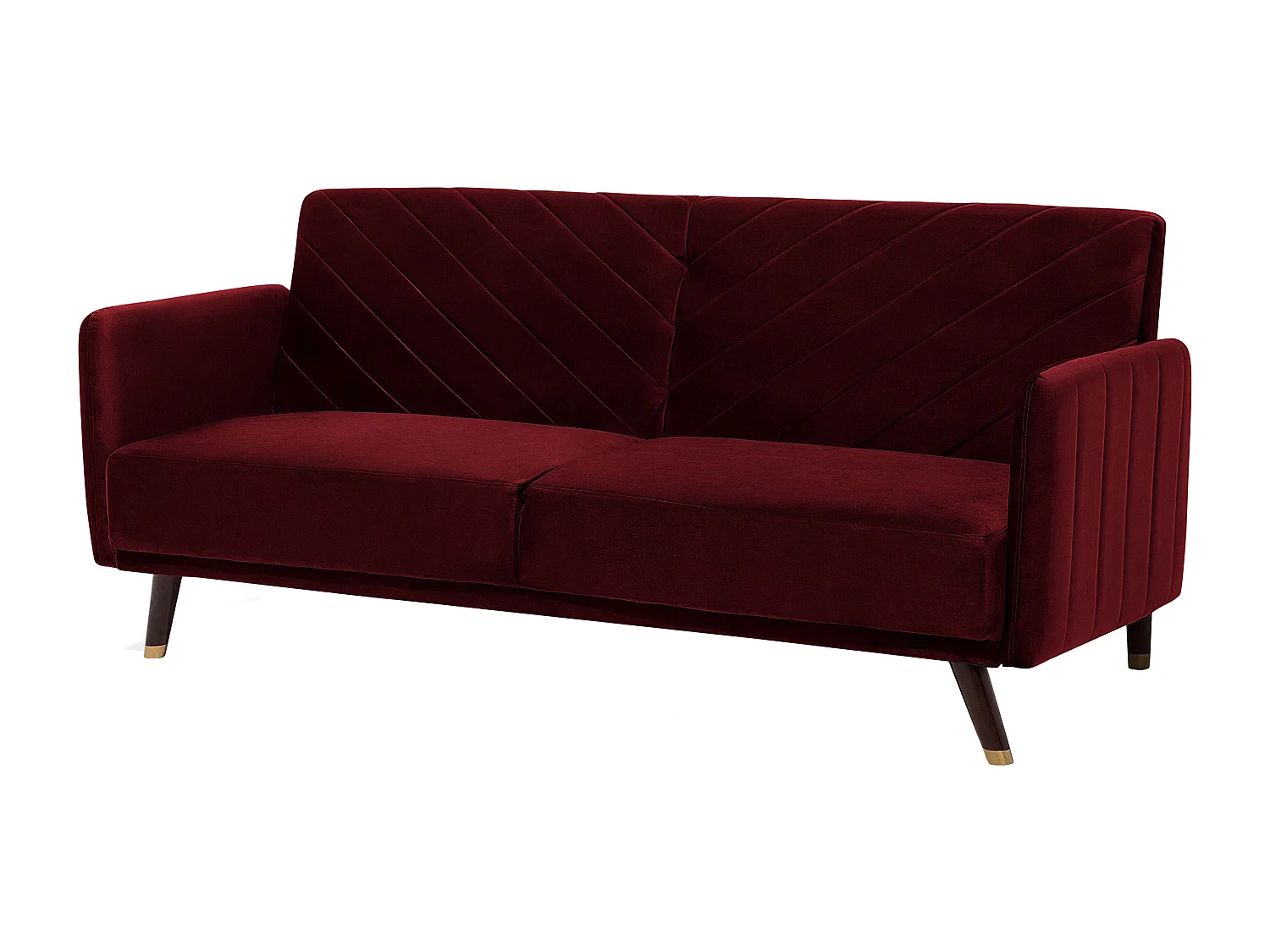 Praktisches Sofa klappbar mit Armlehnen Samtstoff rot Senja